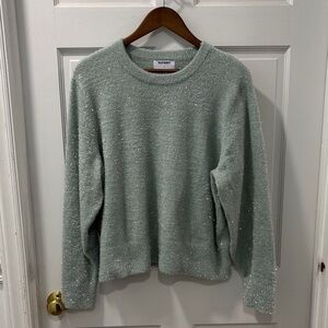 Old Navy Eyelash Party Sweater Size XL Color Briny Water Holiday Christmas Party